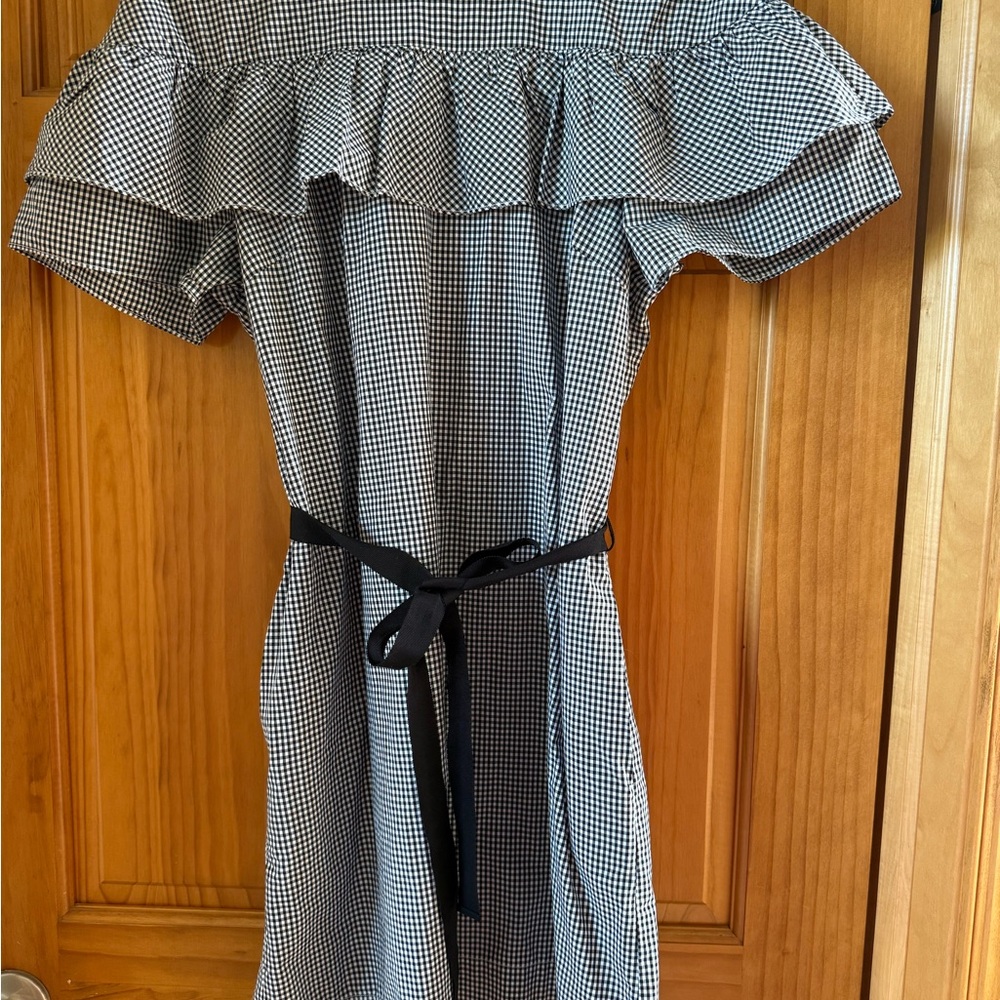 J.Crew Black and White Gingham Dress